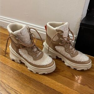 Sorel Brown and White Shearling Boots